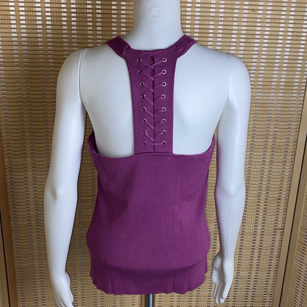 🔷7th Avenue Design Studio Knit Rib Razor Back Tank Top Size Large - Picture 3 of 5